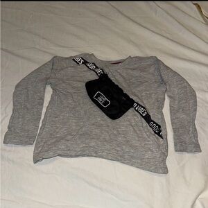 Boys Long Sleeve Shirt Size 4T Gray Good Vibes With Side Bag